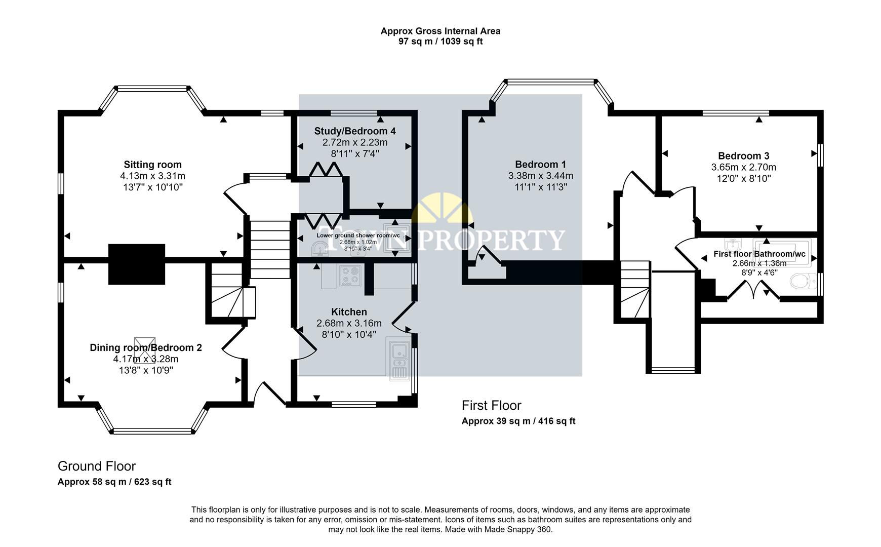Property Details for 1 Kings Avenue Eastbourne BN21 2PE Town